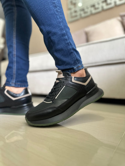 TENIS PARA HOMBRE EN CUERO NEGRO | REF NEVADA