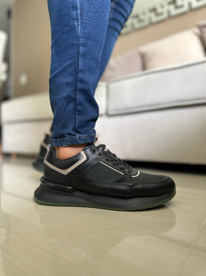 TENIS PARA HOMBRE EN CUERO NEGRO | REF NEVADA