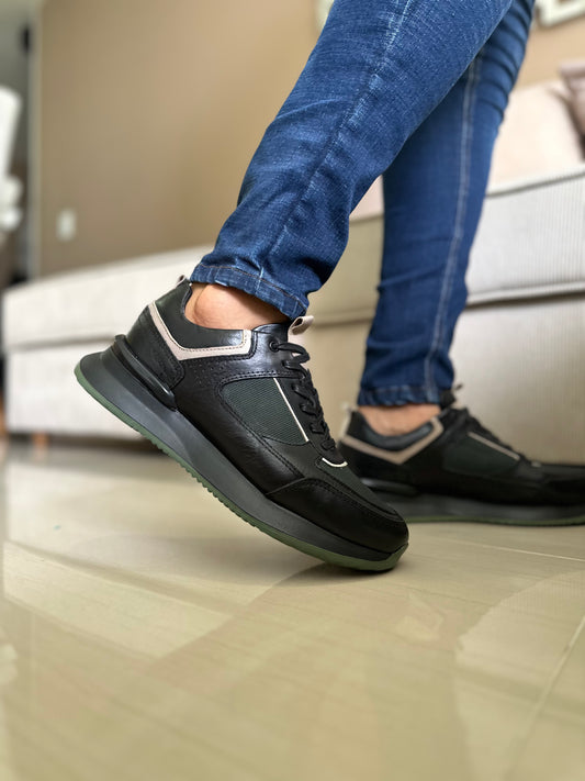 TENIS PARA HOMBRE EN CUERO NEGRO | REF NEVADA
