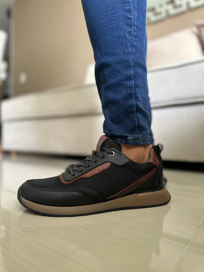 TENIS PARA HOMBRE EN CUERO NEGRO | REF BOSTON