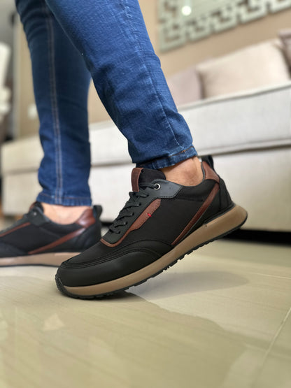 TENIS PARA HOMBRE EN CUERO NEGRO | REF BOSTON