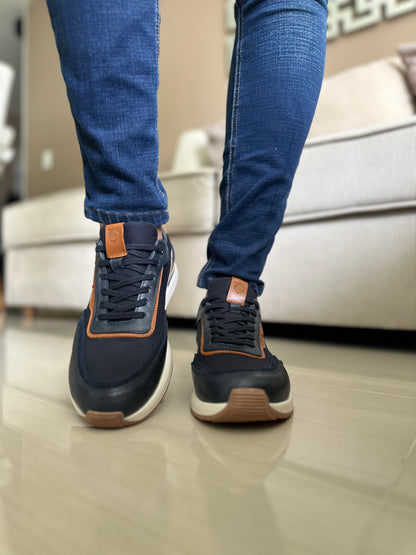 TENIS PARA HOMBRE EN CUERO AZUL | REF BOSTON