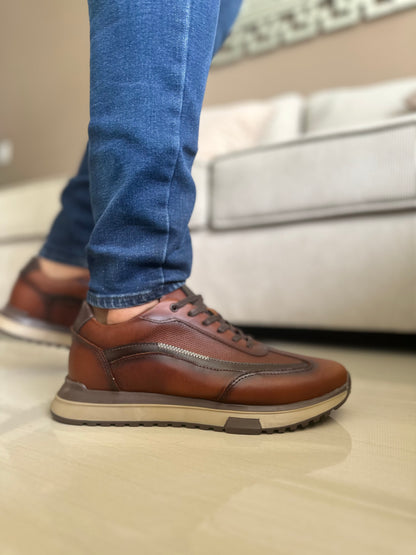 TENIS PARA HOMBRE EN CUERO MIEL TR | REF VERMONT T-008