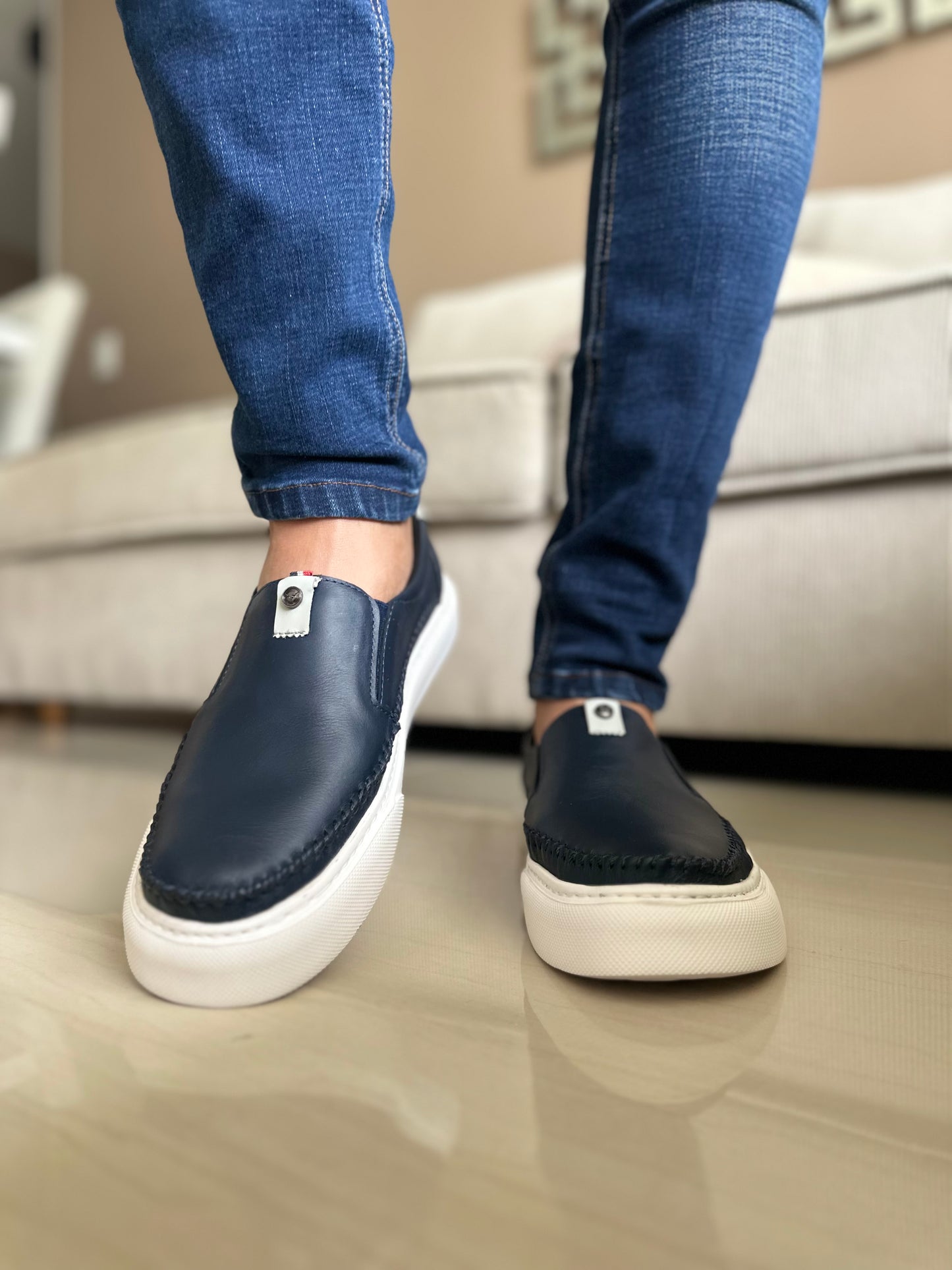 MOCASIN PARA HOMBRE EN CUERO AZUL | REF PHILADELPHIA