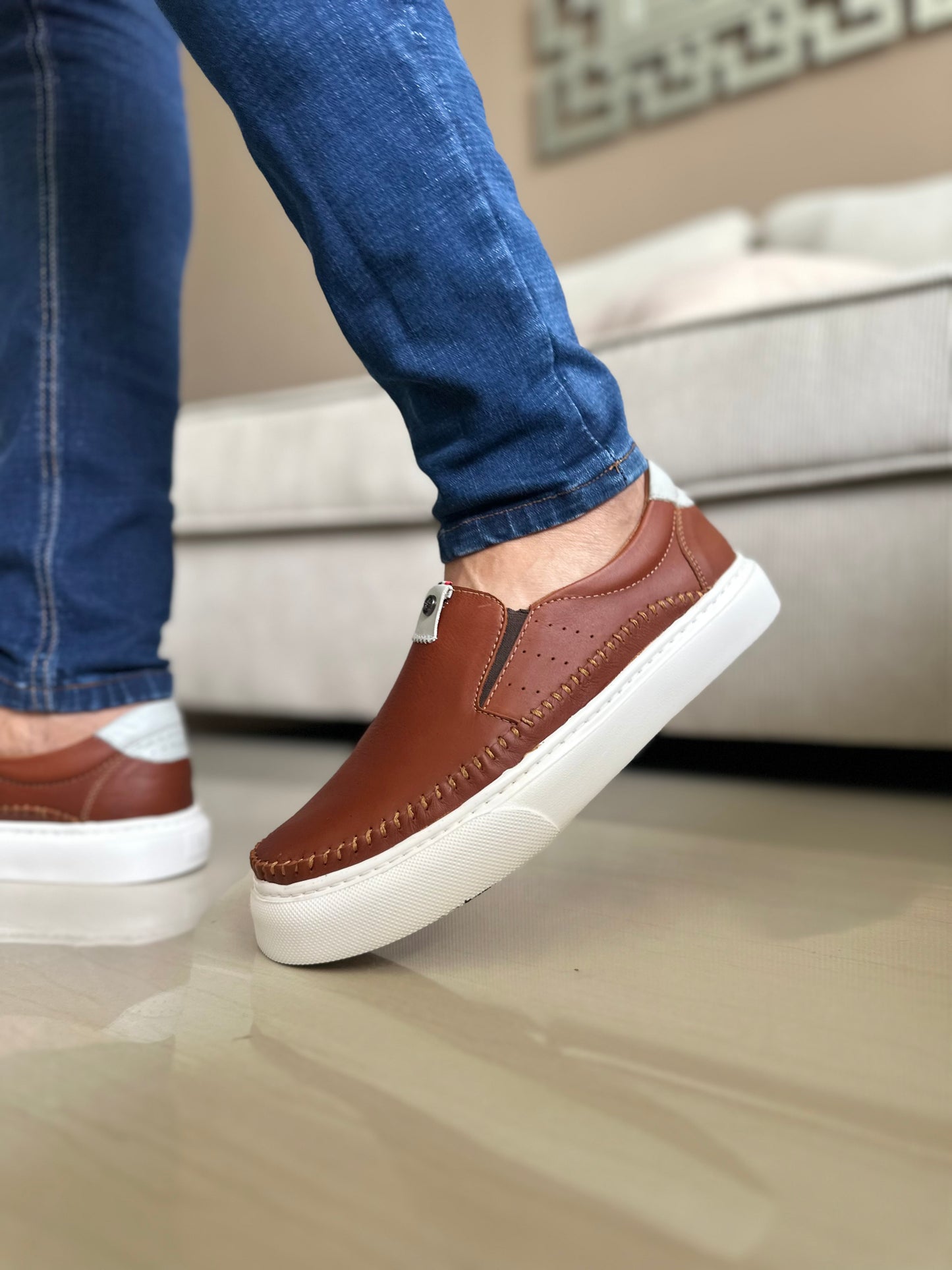 MOCASIN PARA HOMBRE EN CUERO MIEL | REF PHILADELPHIA