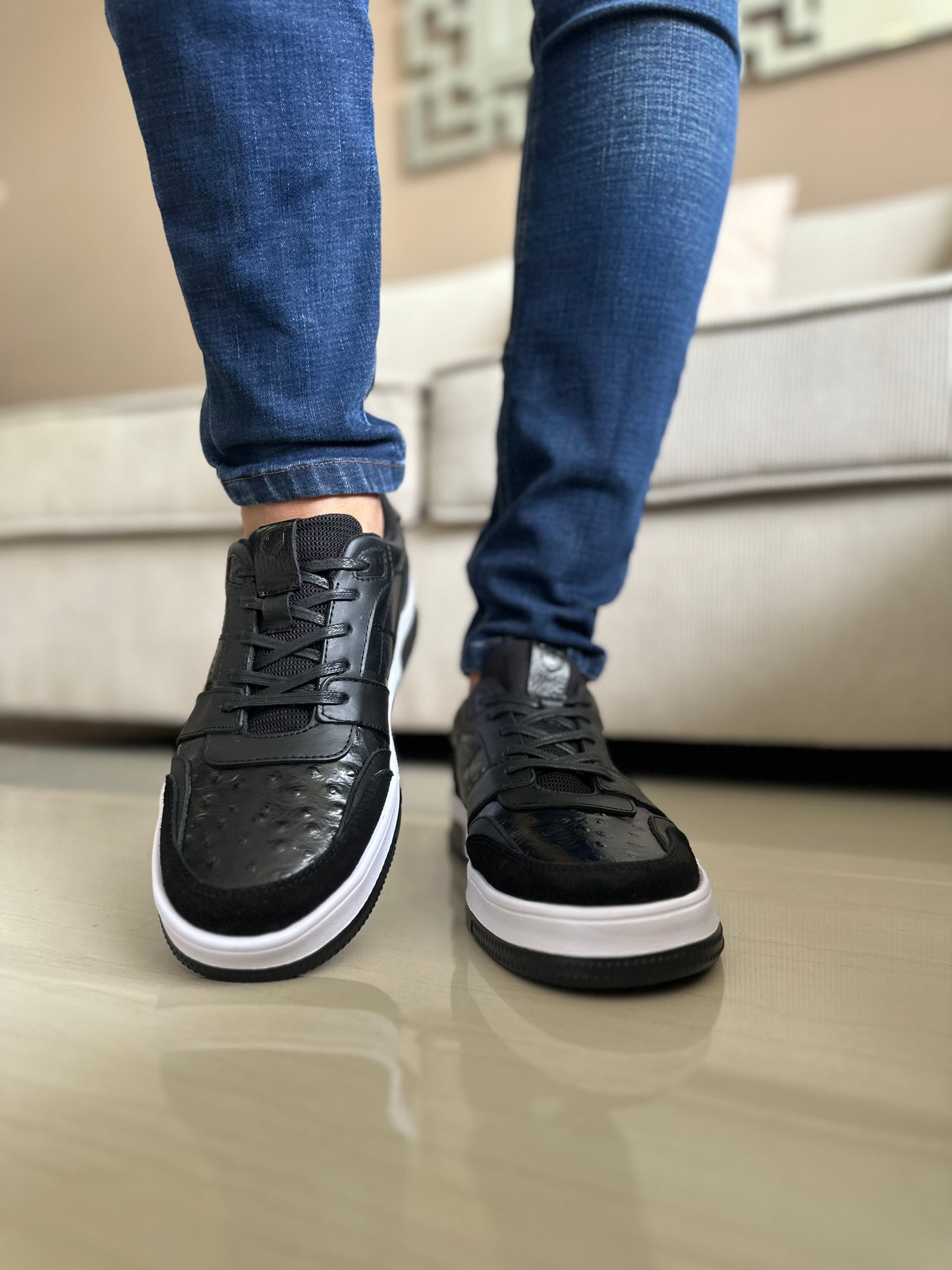 TENIS PARA HOMBRE EN CUERO NEGRO | REF OKLAHOMA