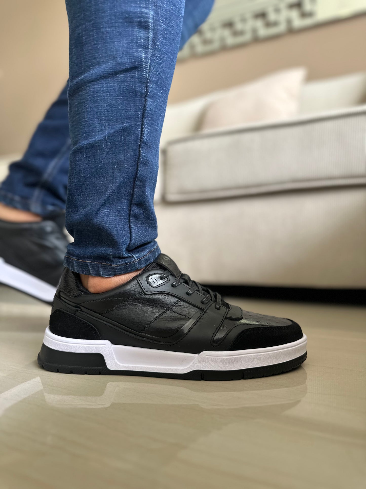 TENIS PARA HOMBRE EN CUERO NEGRO | REF OKLAHOMA