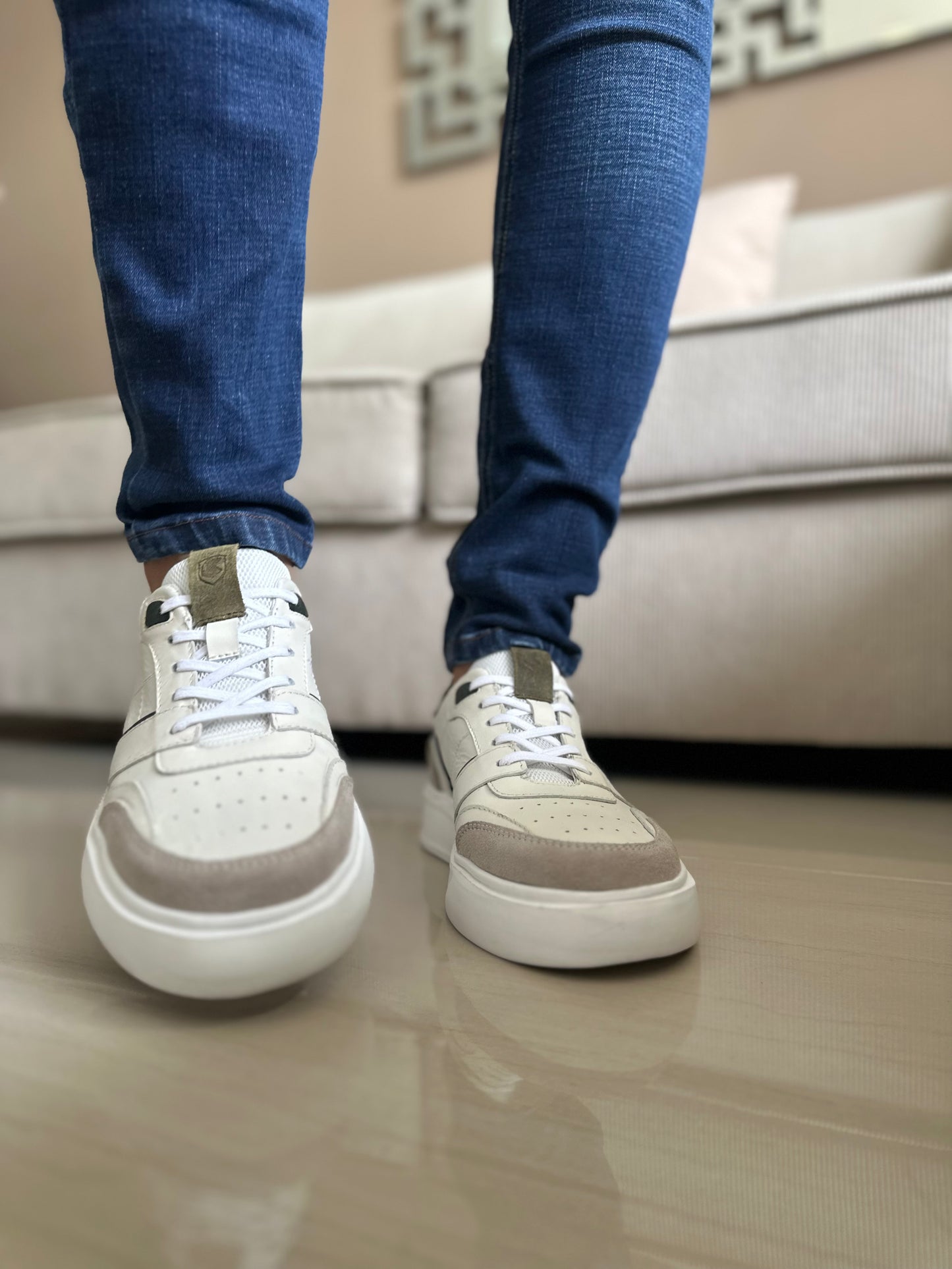 TENIS PARA HOMBRE EN CUERO BLANCO | REF OKLAHOMA