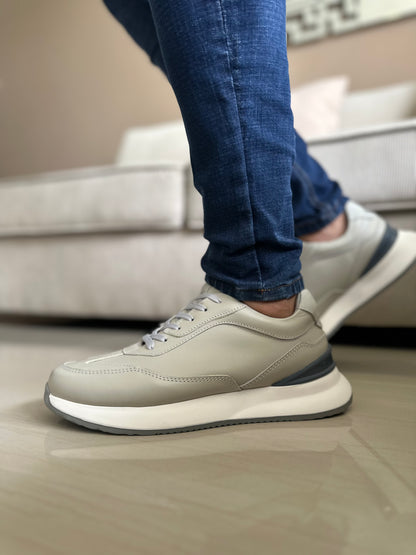 SNEAKER CUERO GRIS PARA HOMBRE | REF KARNAK