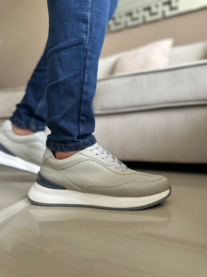 SNEAKER CUERO GRIS PARA HOMBRE | REF KARNAK