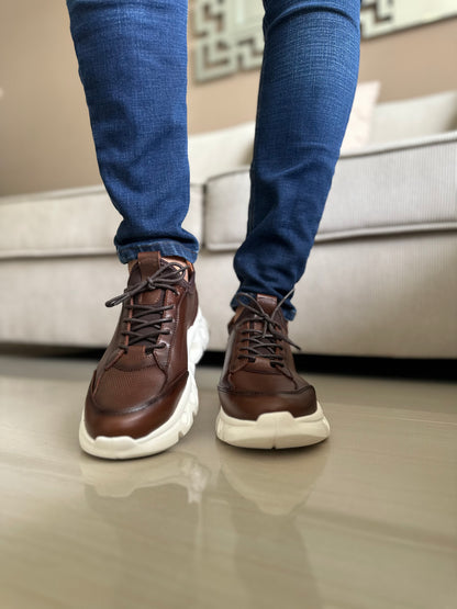 TENIS PARA HOMBRE EN CUERO COÑAC | REF OREGÓN 402