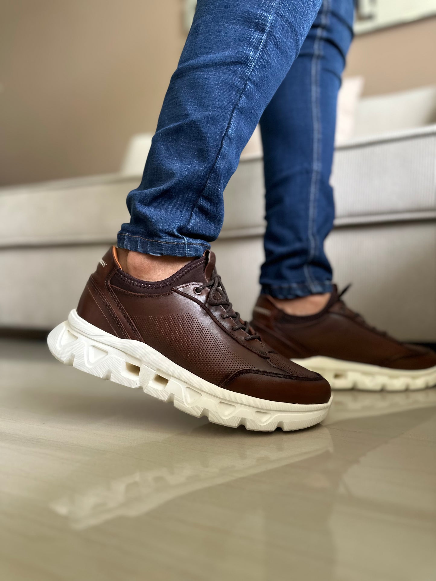 TENIS PARA HOMBRE EN CUERO COÑAC | REF OREGÓN 402