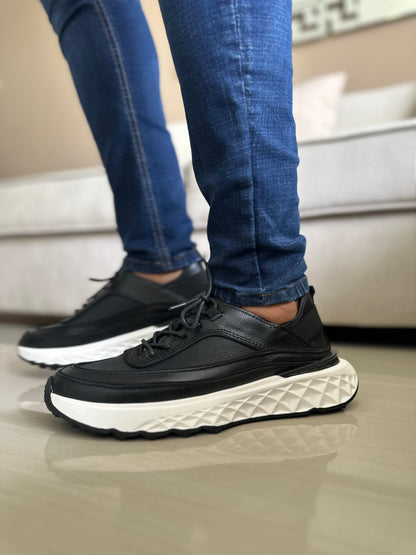 TENIS PARA HOMBRE EN CUERO NEGRO | REF KATMANDU 3309