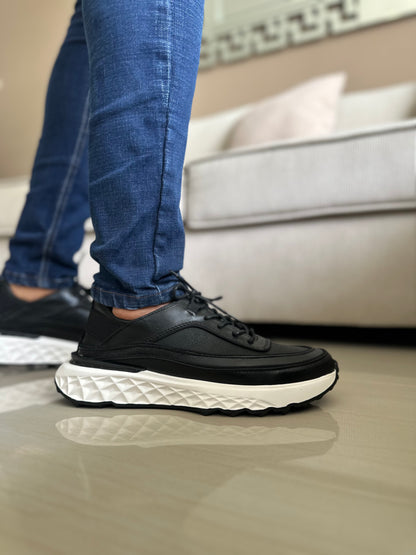 TENIS PARA HOMBRE EN CUERO NEGRO | REF KATMANDU 3309