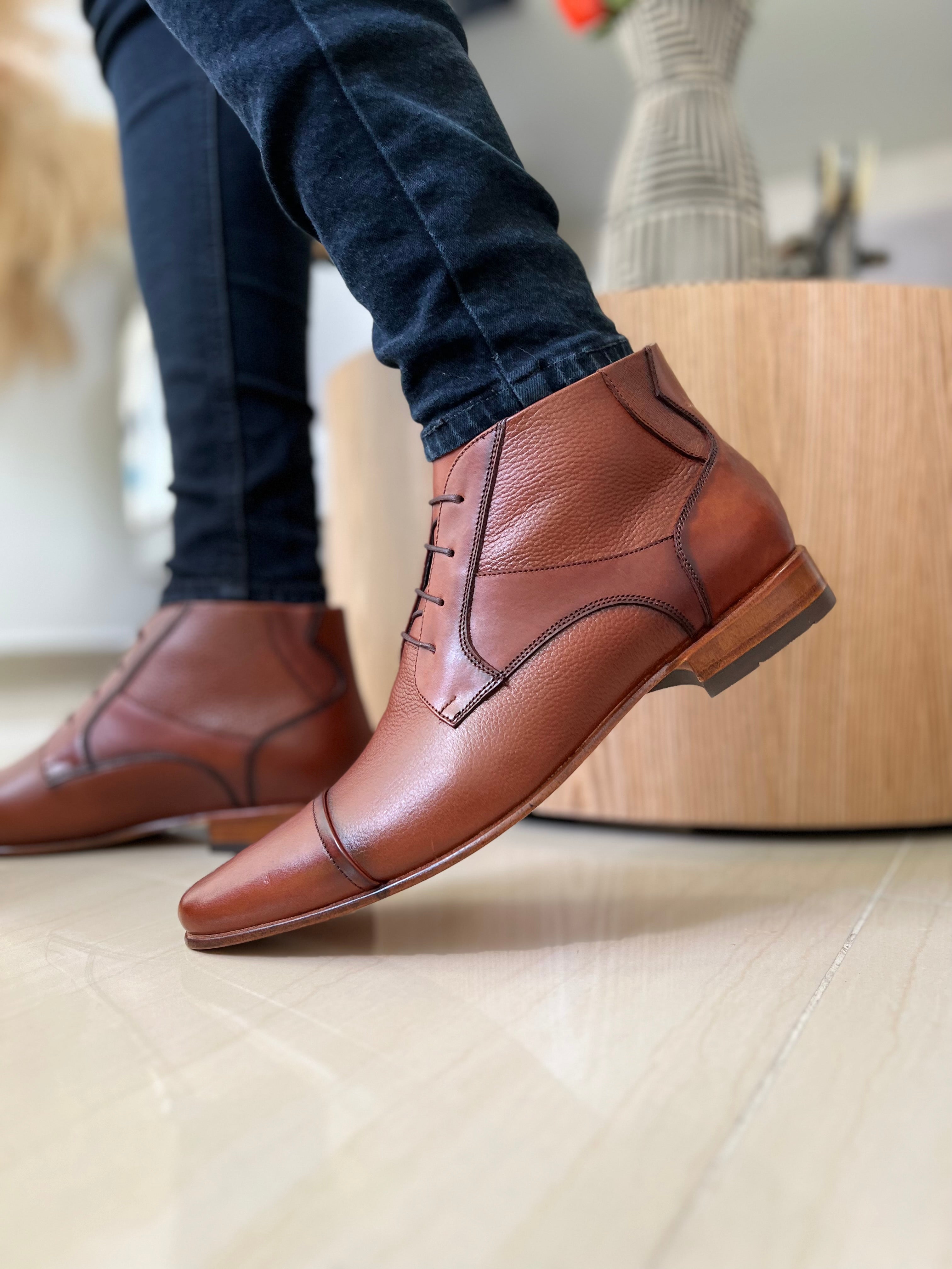 Botines de cuero online para hombre