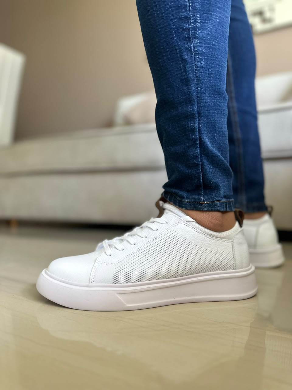 TENIS PARA HOMBRE EN CUERO BLANCO/ OTTAWA 3021