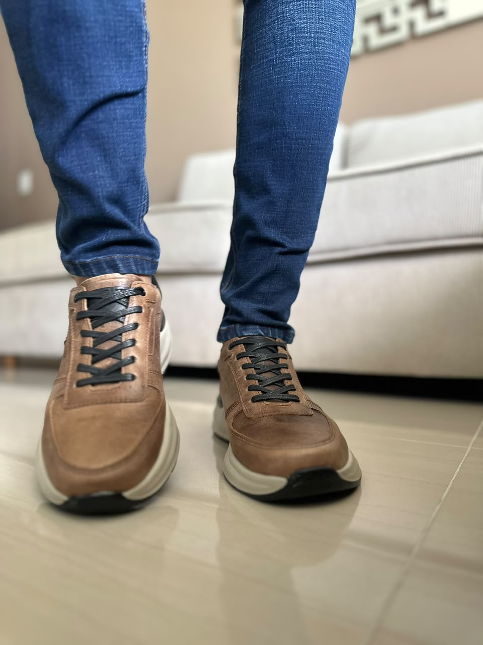 TENIS PARA HOMBRE EN CUERO CREMA | REF PENSILVANIA