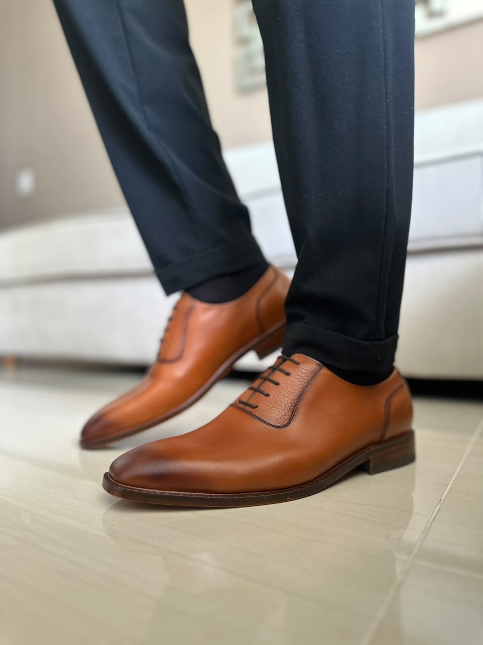 ZAPATO ELEGANTE PARA HOMBRE EN CUERO MIEL | REF WASHINGTON