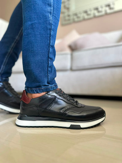 TENIS PARA HOMBRE CUERO NEGRO | REF SACRAMENTO