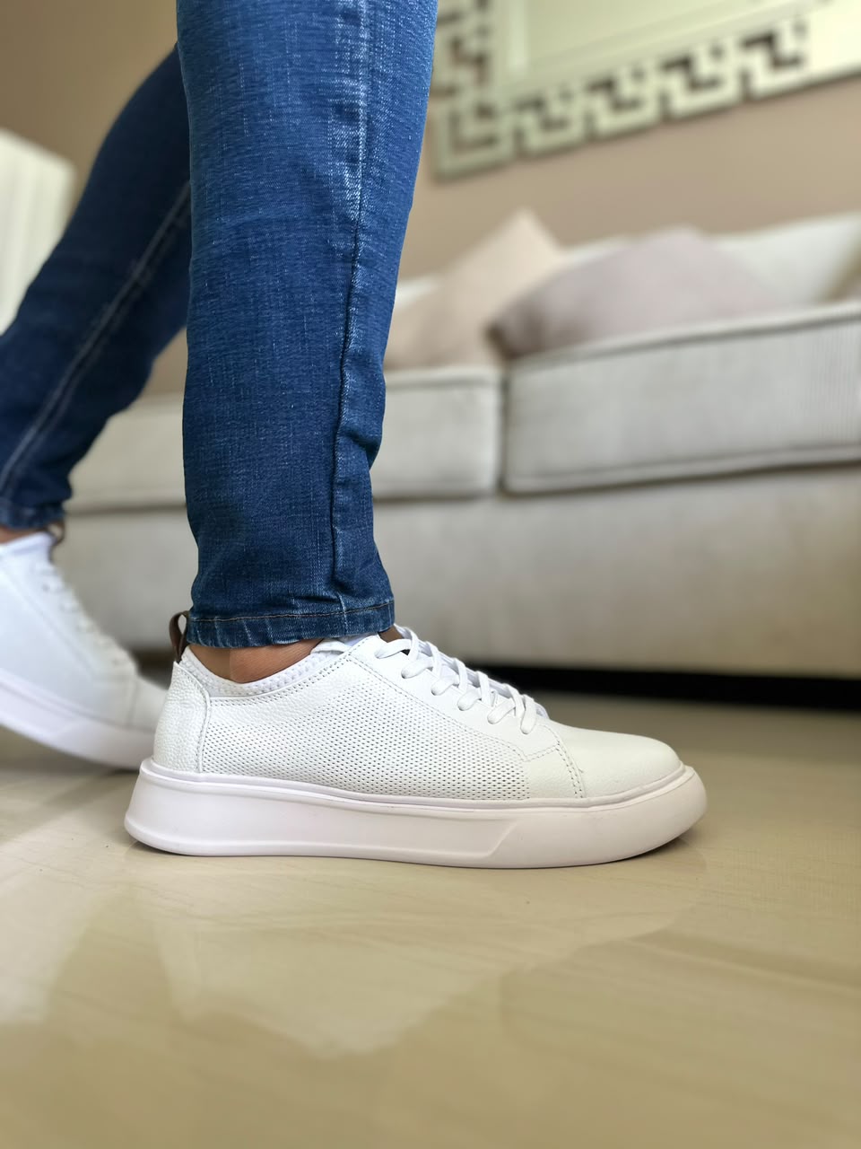 TENIS PARA HOMBRE EN CUERO BLANCO/ OTTAWA 3021