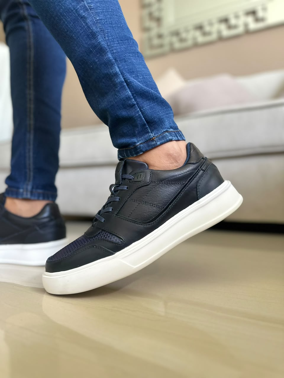 TENIS PARA HOMBRE EN CUERO AZUL | REF OKLAHOMA