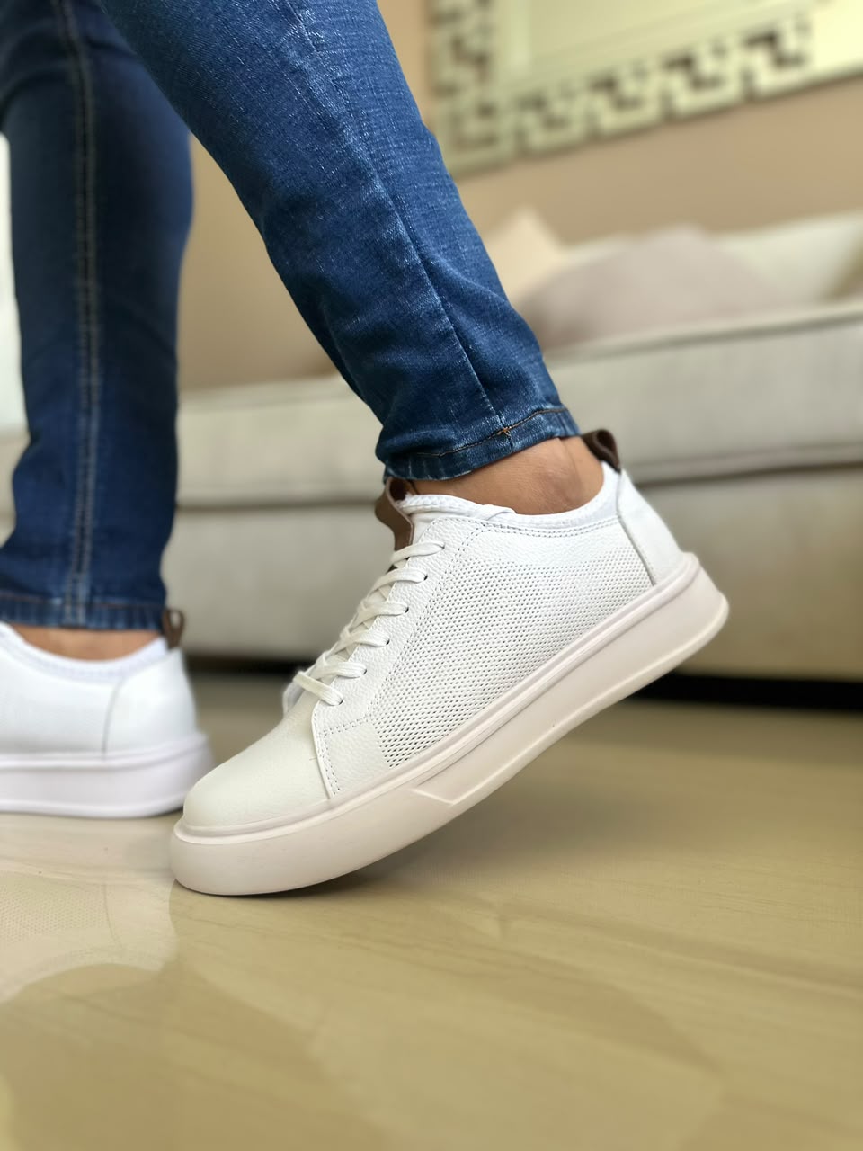 TENIS PARA HOMBRE EN CUERO BLANCO/ OTTAWA 3021