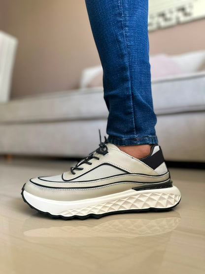 TENIS PARA HOMBRE EN CUERO GRIS PASTEL | REF KATMANDU 3309