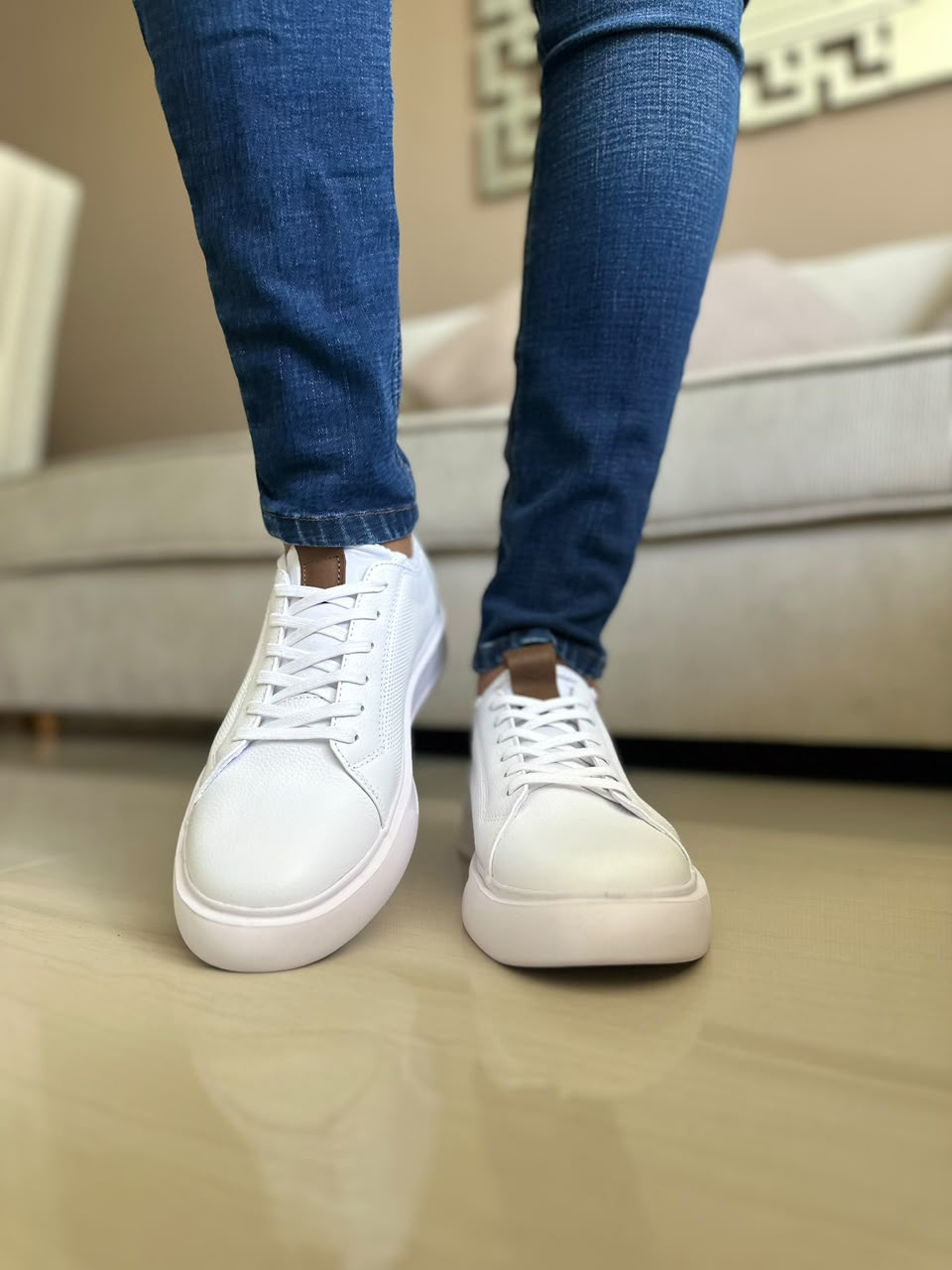 TENIS PARA HOMBRE EN CUERO BLANCO/ OTTAWA 3021