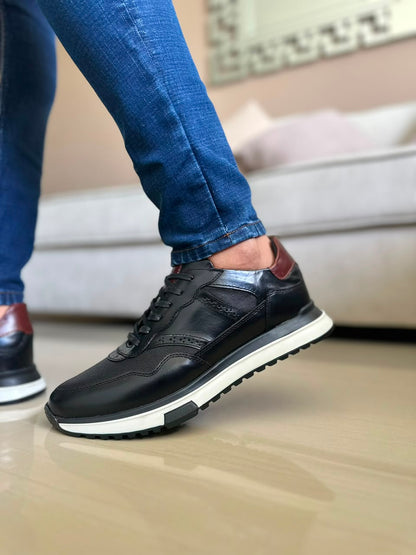 TENIS PARA HOMBRE CUERO NEGRO | REF SACRAMENTO