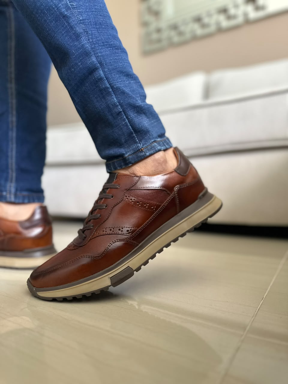 TENIS PARA HOMBRE CUERO MIEL | REF SACRAMENTO