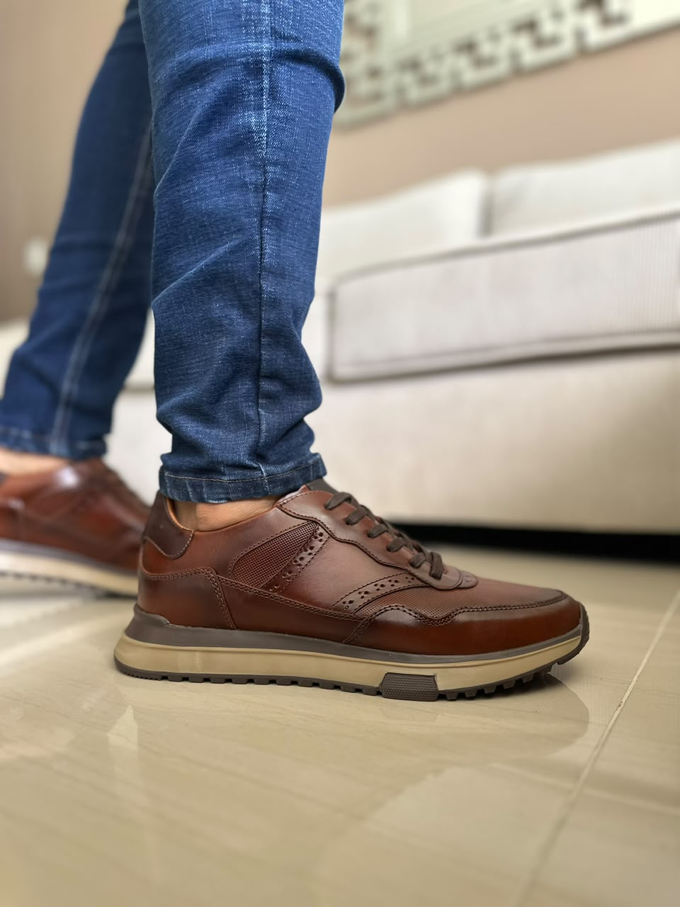 TENIS PARA HOMBRE CUERO MIEL | REF SACRAMENTO