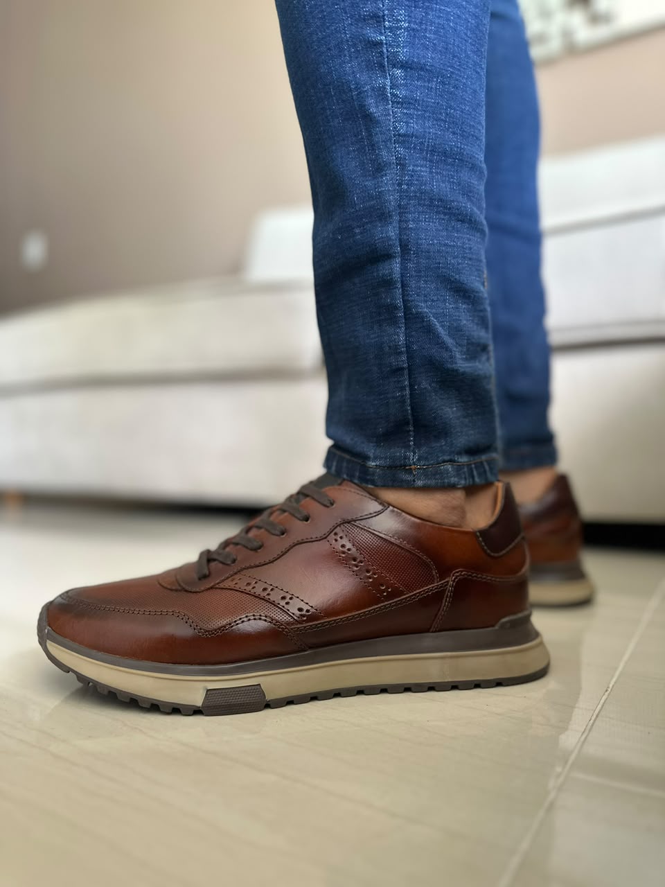 TENIS PARA HOMBRE CUERO MIEL | REF SACRAMENTO