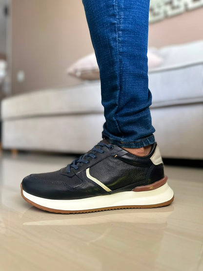 TENIS PARA HOMBRE EN CUERO AZUL | REF CONNECTICUT
