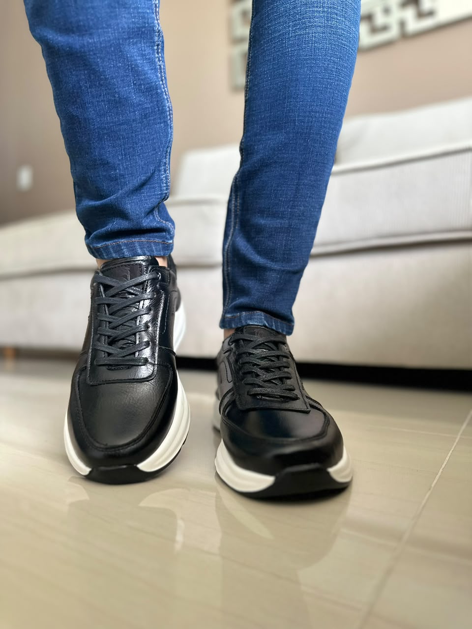 TENIS PARA HOMBRE EN CUERO NEGRO | REF PENSILVANIA