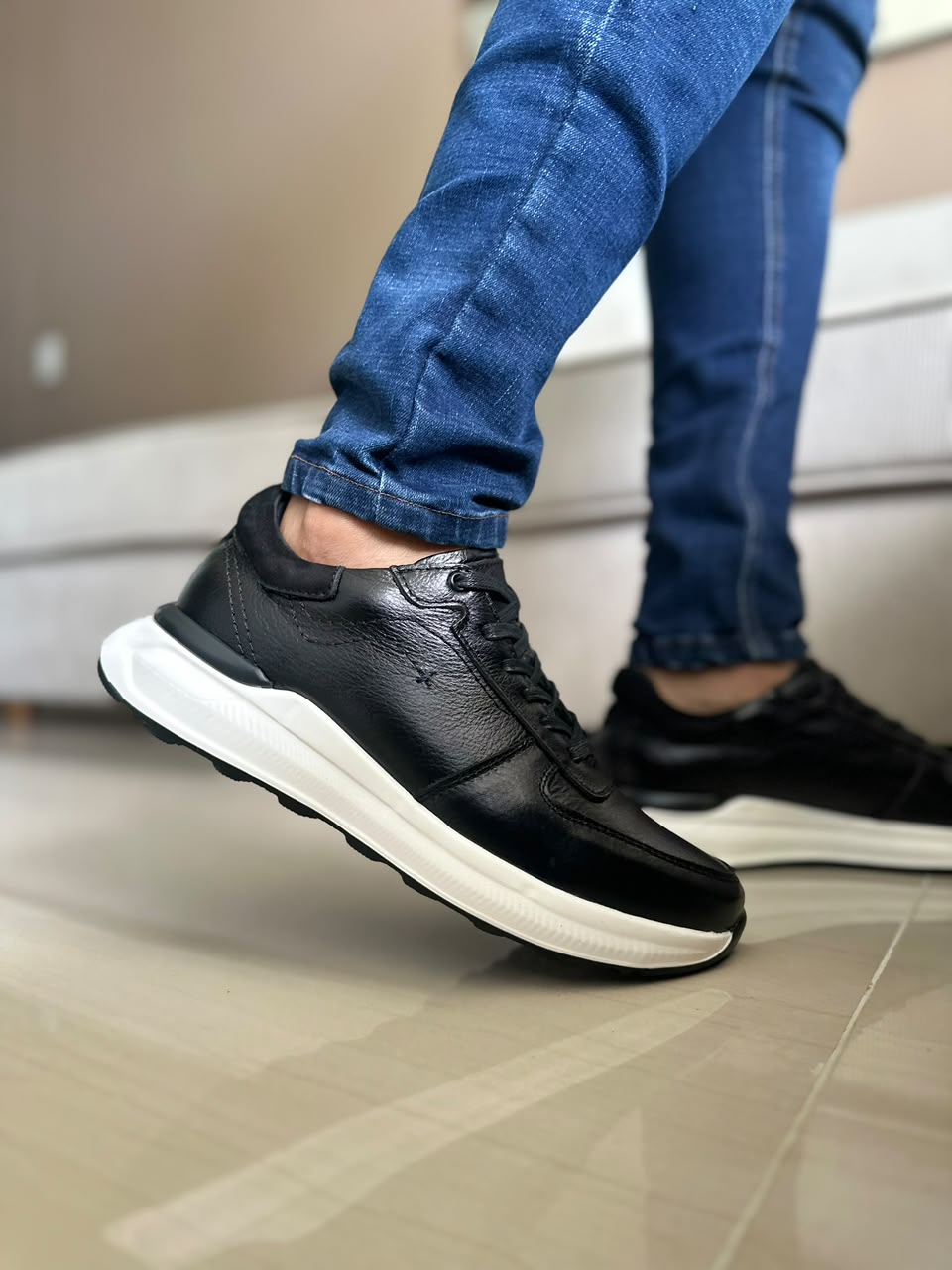 TENIS PARA HOMBRE EN CUERO NEGRO | REF PENSILVANIA
