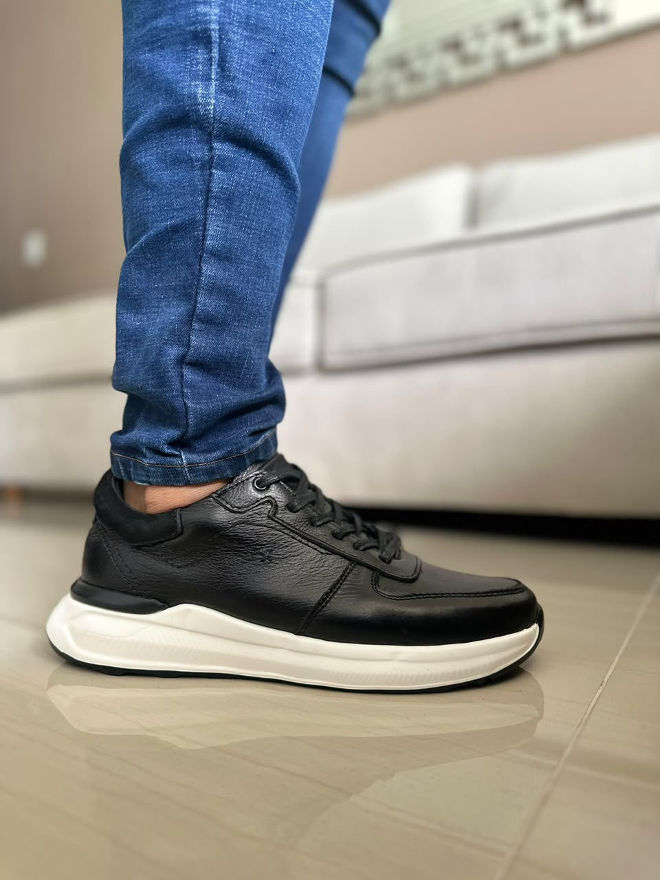 TENIS PARA HOMBRE EN CUERO NEGRO | REF PENSILVANIA