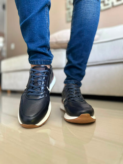 TENIS PARA HOMBRE EN CUERO AZUL | REF CONNECTICUT