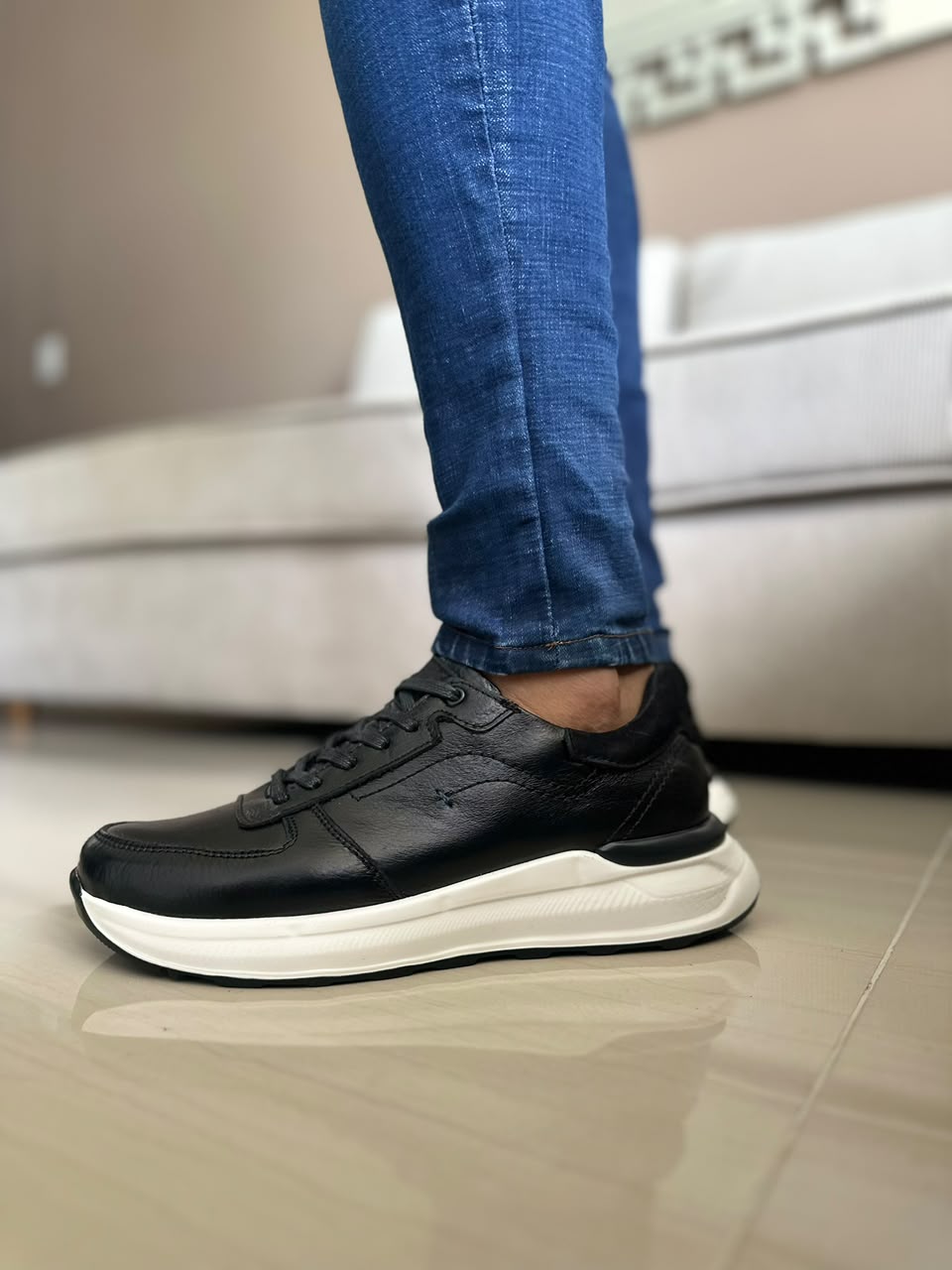 TENIS PARA HOMBRE EN CUERO NEGRO | REF PENSILVANIA