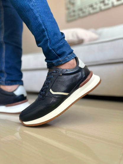 TENIS PARA HOMBRE EN CUERO AZUL | REF CONNECTICUT