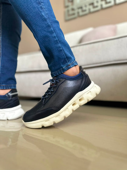 TENIS PARA HOMBRE EN CUERO AZUL | REF OREGÓN 402