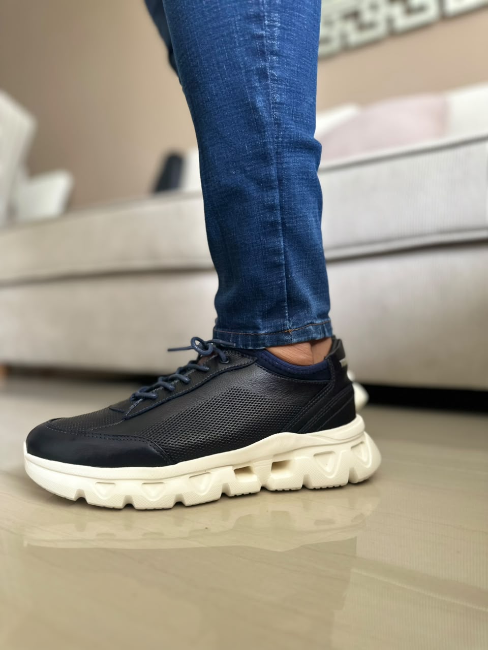 TENIS PARA HOMBRE EN CUERO AZUL | REF OREGÓN 402