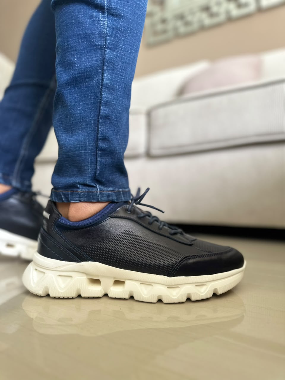 TENIS PARA HOMBRE EN CUERO AZUL | REF OREGÓN 402
