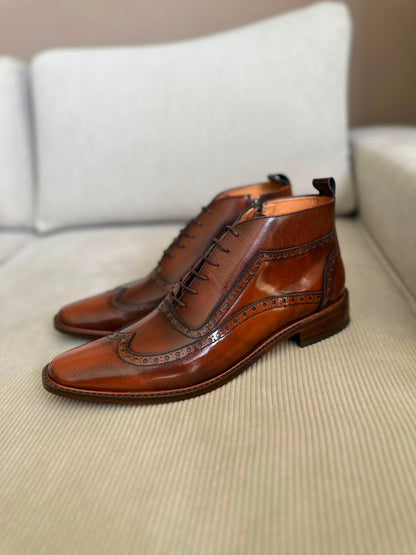 BOTIN ELEGANTE PARA HOMBRE EN CUERO MIEL | REF SANREMO