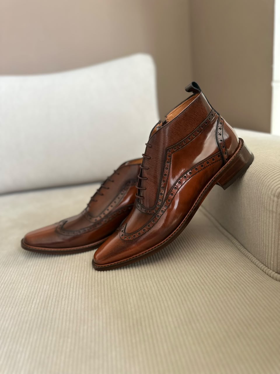 BOTIN ELEGANTE PARA HOMBRE EN CUERO MIEL | REF SANREMO