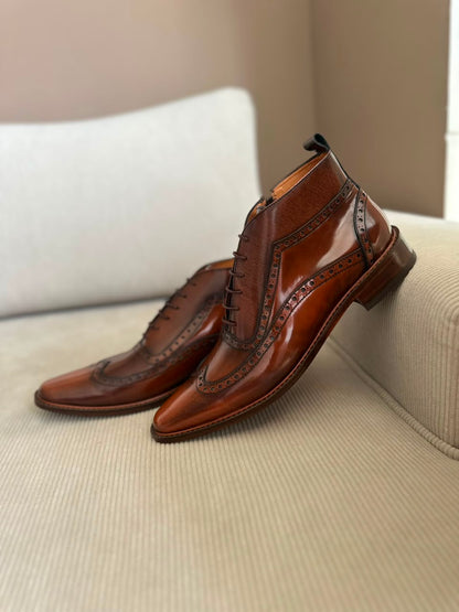 BOTIN ELEGANTE PARA HOMBRE EN CUERO MIEL | REF SANREMO