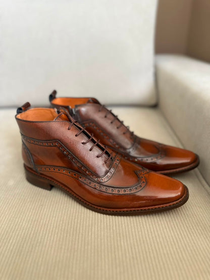 BOTIN ELEGANTE PARA HOMBRE EN CUERO MIEL | REF SANREMO