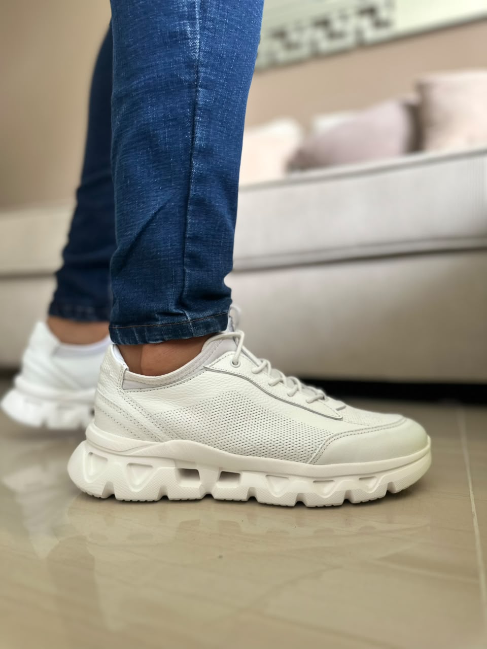 TENIS PARA HOMBRE EN CUERO BLANCO | REF OREGÓN 402