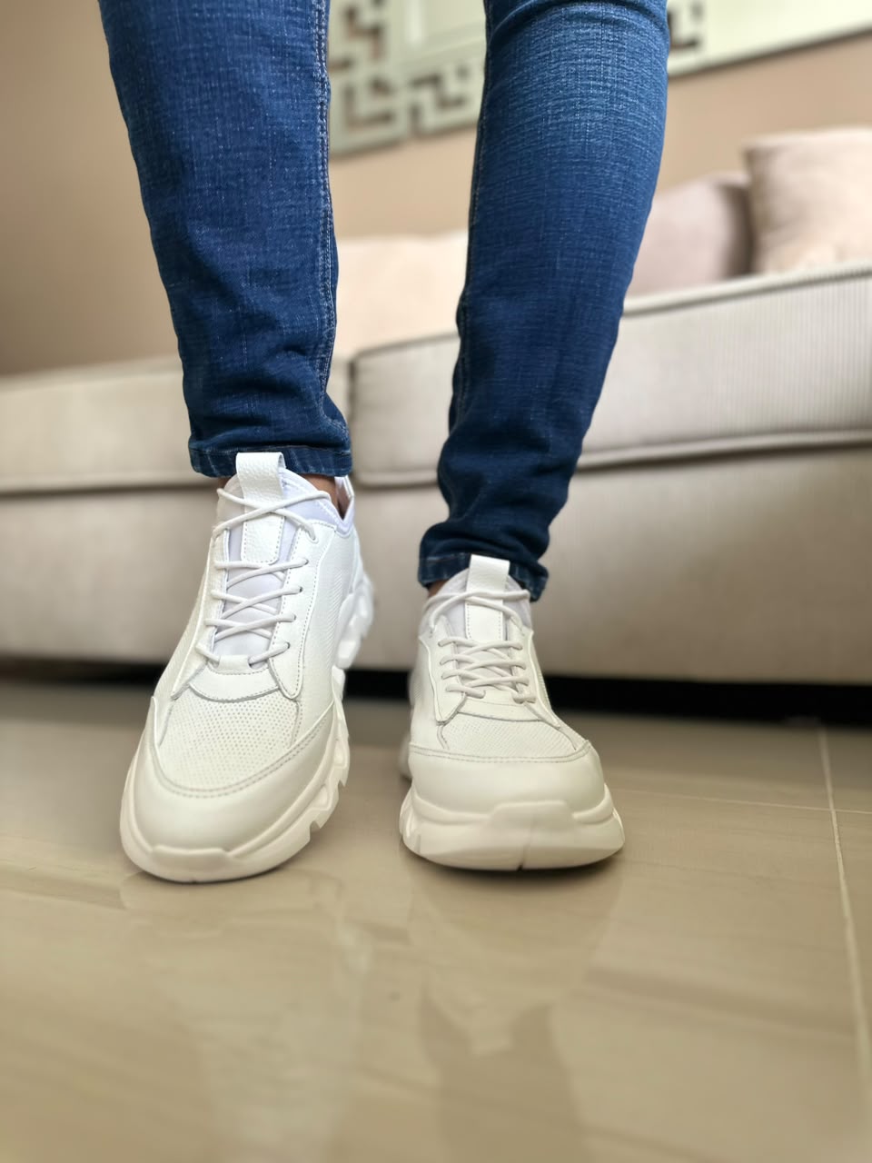 TENIS PARA HOMBRE EN CUERO BLANCO | REF OREGÓN 402