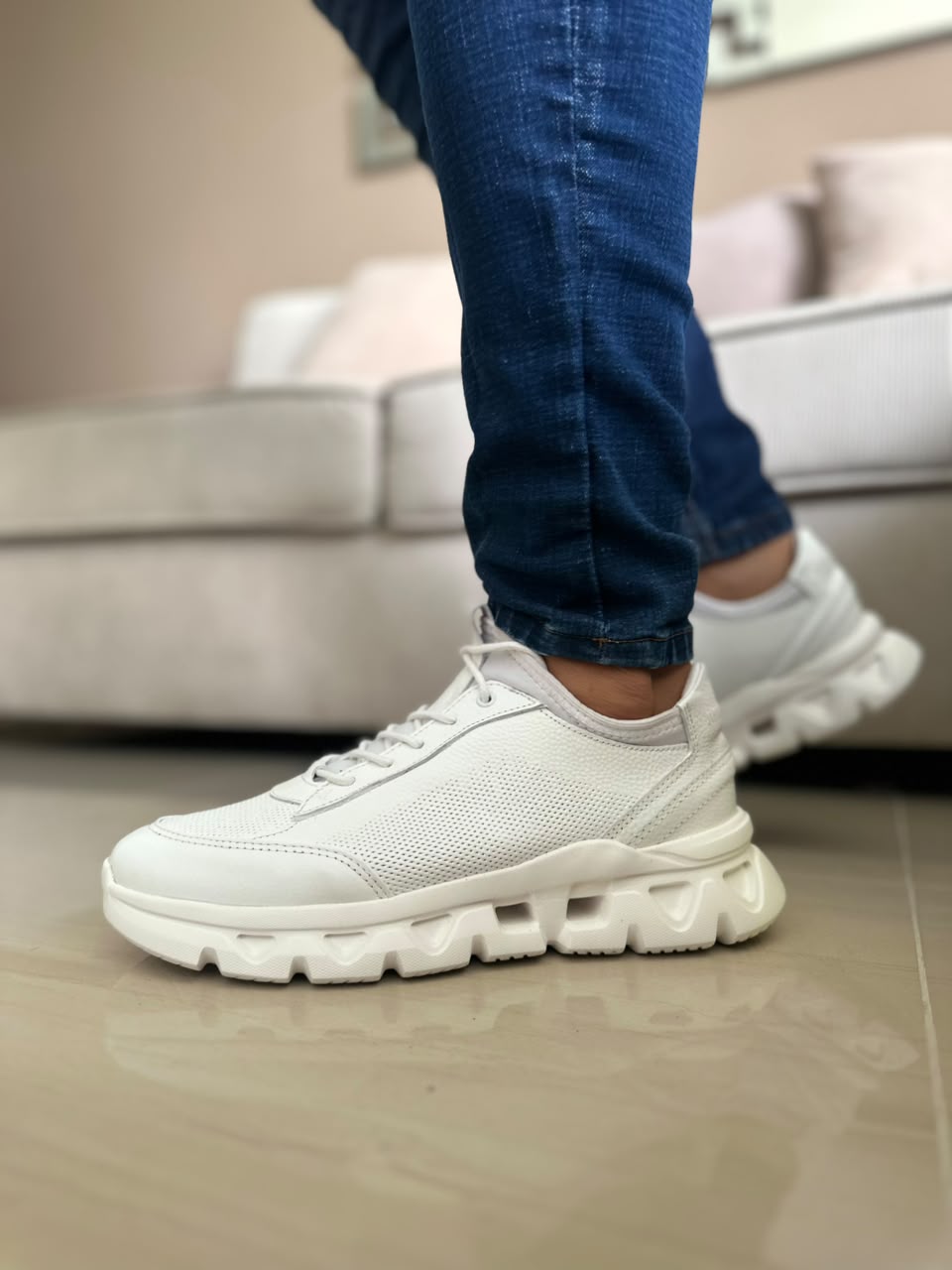 TENIS PARA HOMBRE EN CUERO BLANCO | REF OREGÓN 402