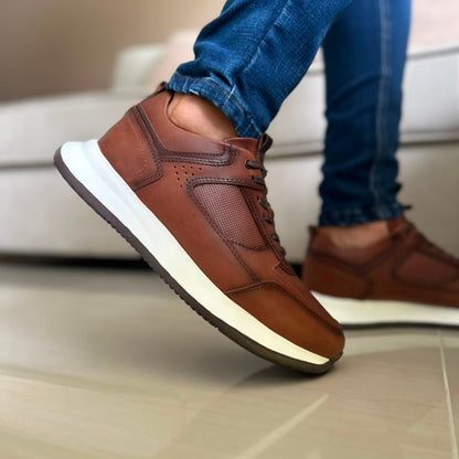 TENIS PARA HOMBRE EN CUERO MIEL | REF MADEIRA